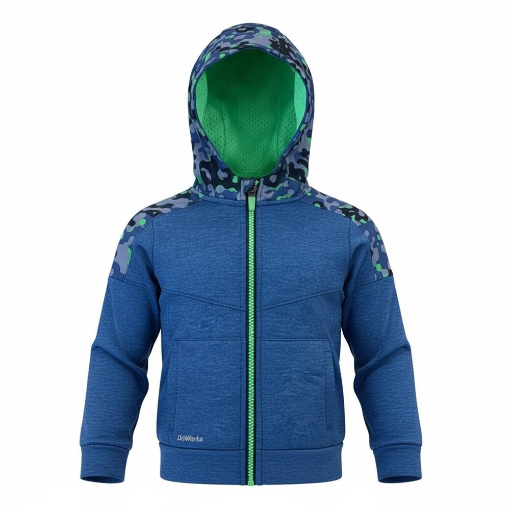 Spring‎ Blue Hoodie Jacket 2T Toddler 24 Months Lightweight Camo Raincoat Zip Up